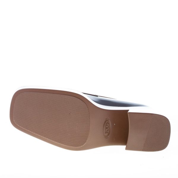 TOD'S donna mocassino Platform in pelle BLU e VERDE con mascherina. Tacco 7,5 - immagine 8