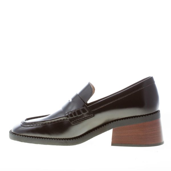 TOD'S donna mocassino in pelle liscia NERO con mascherina. Tacco 5,5 - immagine 5