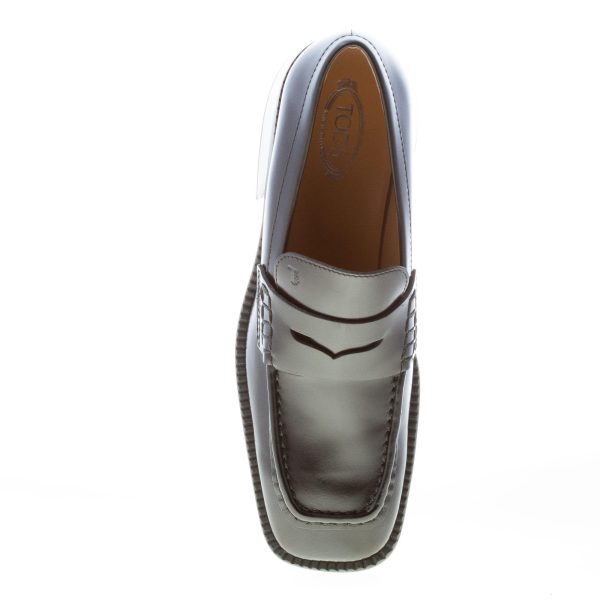 TOD'S donna mocassino in pelle liscia NERO con mascherina. Tacco 5,5 - immagine 7