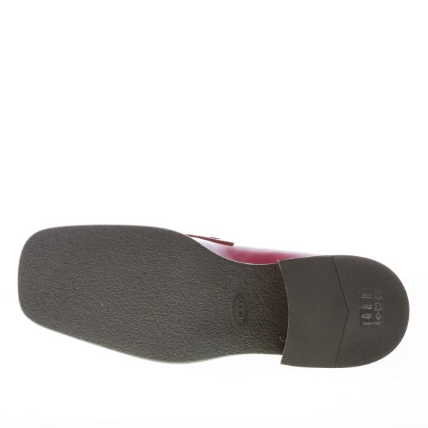 TOD'S donna mocassino in pelle liscia ROSSO con mascherina. Tacco 5,5 - immagine 8