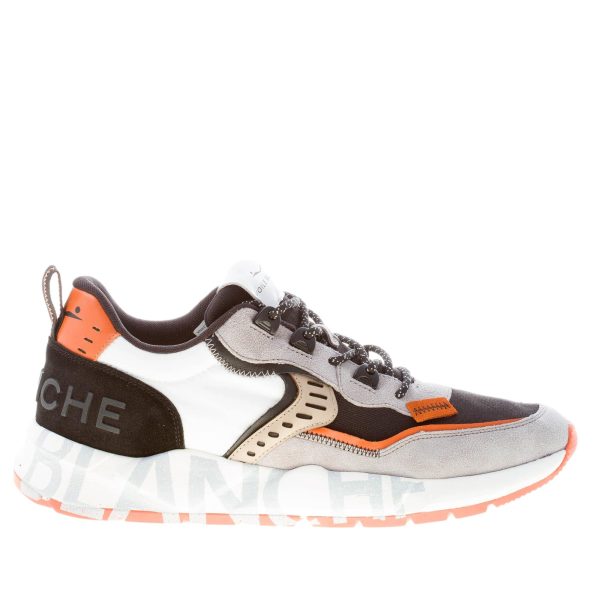 VOILE BLANCHE uomo sneaker Club01 in camoscio GRIGIO e NERO e tessuto BIANCO