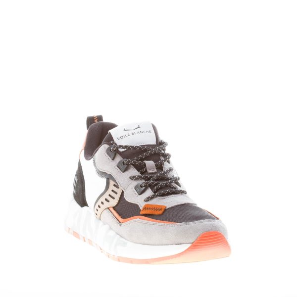 VOILE BLANCHE uomo sneaker Club01 in camoscio GRIGIO e NERO e tessuto BIANCO - immagine 2