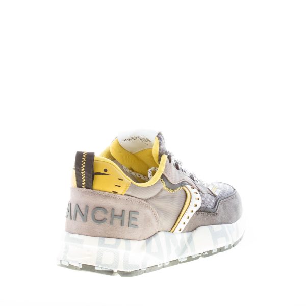 VOILE BLANCHE uomo sneaker Club01 in camoscio e tessuto GRIGIO e giallo - immagine 3