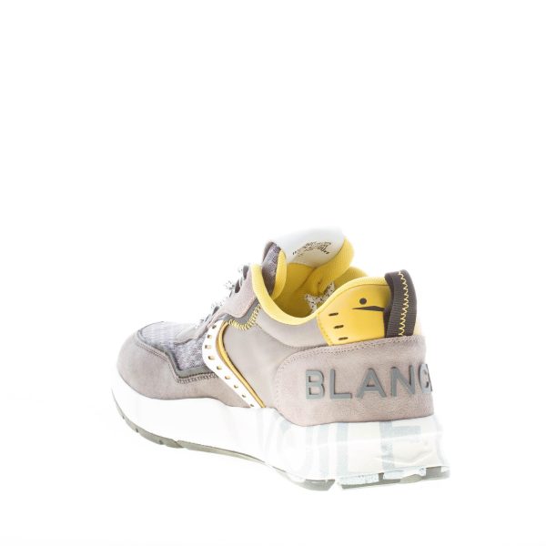 VOILE BLANCHE uomo sneaker Club01 in camoscio e tessuto GRIGIO e giallo - immagine 4
