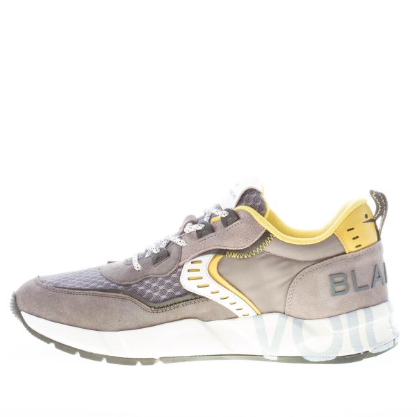 VOILE BLANCHE uomo sneaker Club01 in camoscio e tessuto GRIGIO e giallo - immagine 5