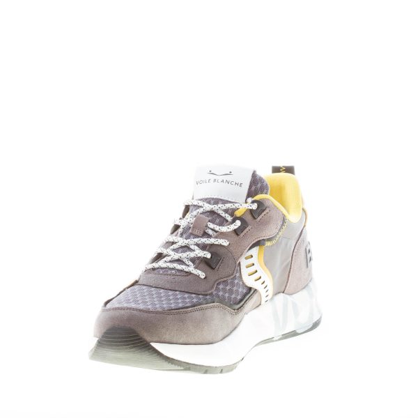 VOILE BLANCHE uomo sneaker Club01 in camoscio e tessuto GRIGIO e giallo - immagine 6