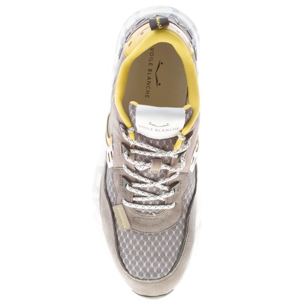 VOILE BLANCHE uomo sneaker Club01 in camoscio e tessuto GRIGIO e giallo - immagine 7