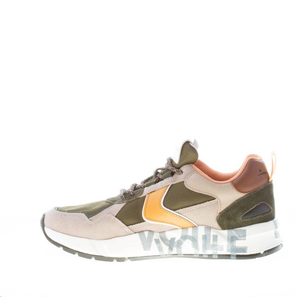 VOILE BLANCHE uomo sneaker Club16 in camoscio e tessuto TORTORA più VERDE - immagine 5