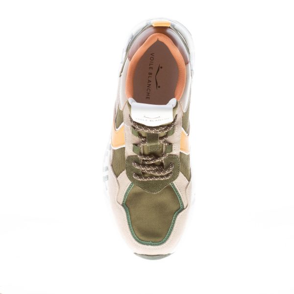 VOILE BLANCHE uomo sneaker Club16 in camoscio e tessuto TORTORA più VERDE - immagine 7
