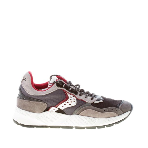 VOILE BLANCHE uomo sneaker Club18 in camoscio e tessuto tecnico ANTRACITE e NERO