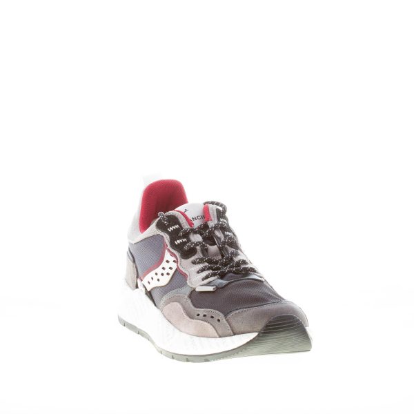 VOILE BLANCHE uomo sneaker Club18 in camoscio e tessuto tecnico ANTRACITE e NERO - immagine 2