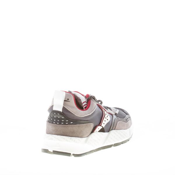 VOILE BLANCHE uomo sneaker Club18 in camoscio e tessuto tecnico ANTRACITE e NERO - immagine 3