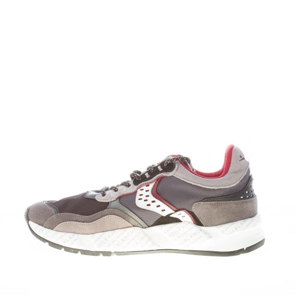 VOILE BLANCHE uomo sneaker Club18 in camoscio e tessuto tecnico ANTRACITE e NERO - immagine 5