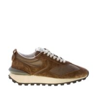 VOILE BLANCHE uomo sneaker Qwark Man in tessuto nylon e camoscio OLIVE e ARMY