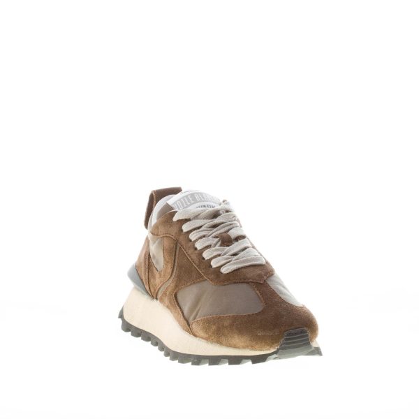 VOILE BLANCHE uomo sneaker Qwark Man in tessuto nylon e camoscio OLIVE e ARMY - immagine 2