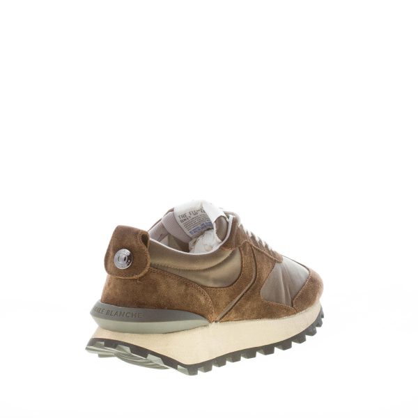 VOILE BLANCHE uomo sneaker Qwark Man in tessuto nylon e camoscio OLIVE e ARMY - immagine 3