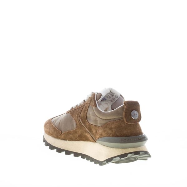 VOILE BLANCHE uomo sneaker Qwark Man in tessuto nylon e camoscio OLIVE e ARMY - immagine 4