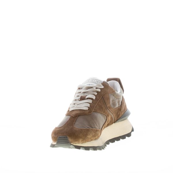 VOILE BLANCHE uomo sneaker Qwark Man in tessuto nylon e camoscio OLIVE e ARMY - immagine 6