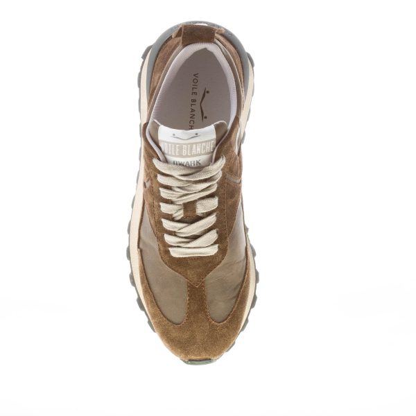VOILE BLANCHE uomo sneaker Qwark Man in tessuto nylon e camoscio OLIVE e ARMY - immagine 7