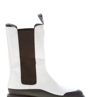 VOILE BLANCHE donna stivaletto elasticizzato in pelle BIANCO più nero