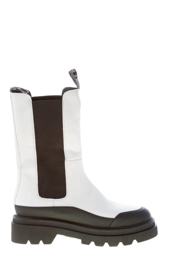 VOILE BLANCHE donna stivaletto elasticizzato in pelle BIANCO più nero