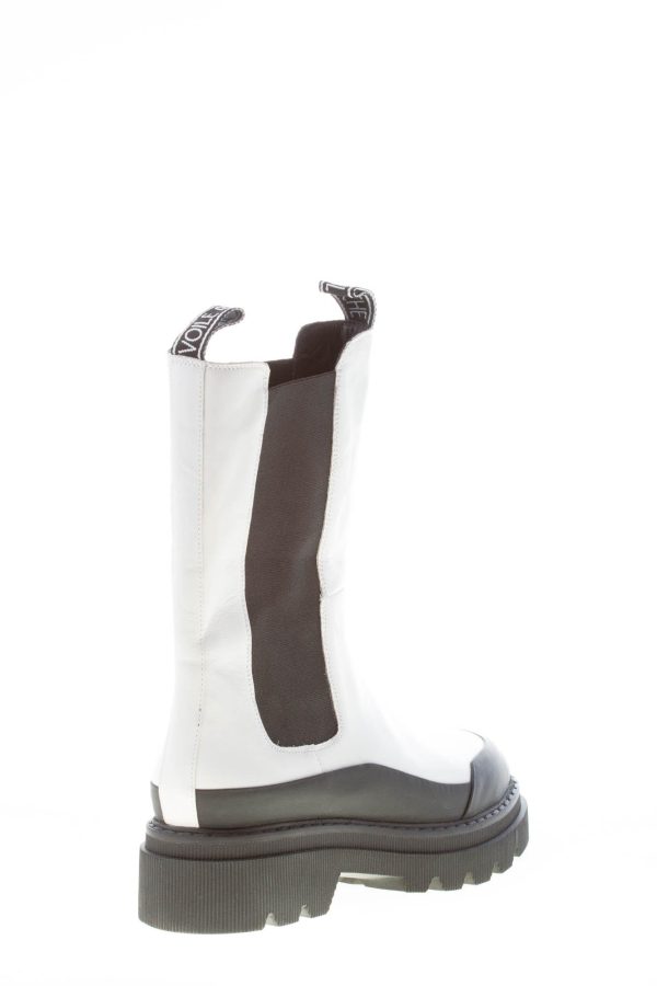 VOILE BLANCHE donna stivaletto elasticizzato in pelle BIANCO più nero - immagine 3