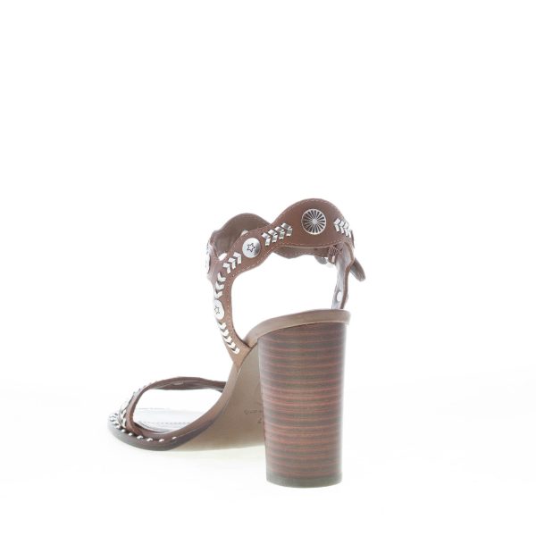 ASH donna sandalo Karma in pelle TESTA DI MORO con hardware argento. Tacco 9 cm - immagine 4