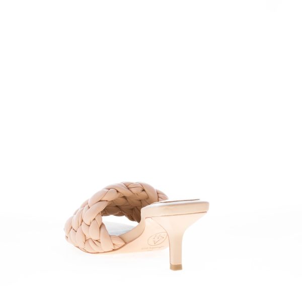 ASH donna sandalo mule Roses in ecopelle intrecciata TAN NUDE. Tacco 6 cm - immagine 4