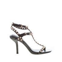 ASH donna sandalo Sunset in pelle NERO con borchie oro. Tacco 9 cm