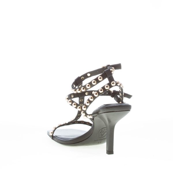 ASH donna sandalo Sunset in pelle NERO con borchie oro. Tacco 9 cm - immagine 4