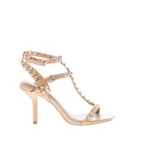 ASH donna sandalo Sunset in pelle NUDE con borchie oro. Tacco 9 cm