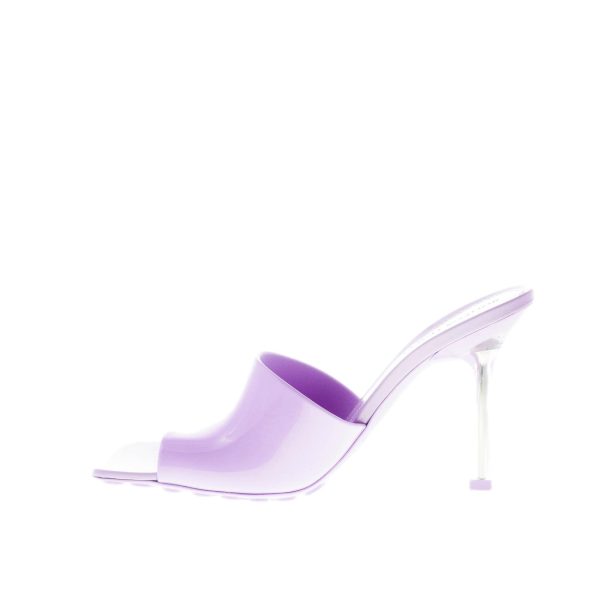 BOTTEGA VENETA donna sandalo mule in gomma LILLA. Tacco 9 cm - immagine 5