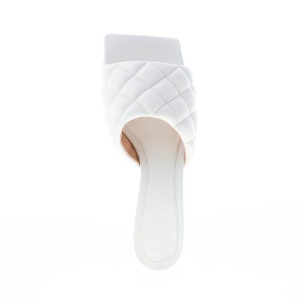 BOTTEGA VENETA donna sandalo mule Padded in pelle trapuntata OPTIC WHITE. Tacco 3,5 cm - immagine 8