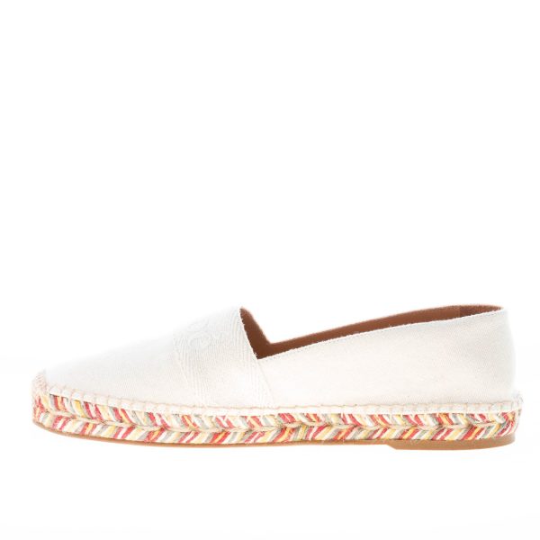 CHLOE' donna espadrillas Piia in tessuto GRIGIO PERLA e rafia con logo - immagine 3