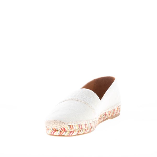 CHLOE' donna espadrillas Piia in tessuto GRIGIO PERLA e rafia con logo - immagine 2