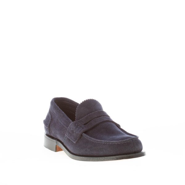 CHURCH'S uomo Pembrey mocassino in camoscio BLU NAVY. Suola cuoio - immagine 2