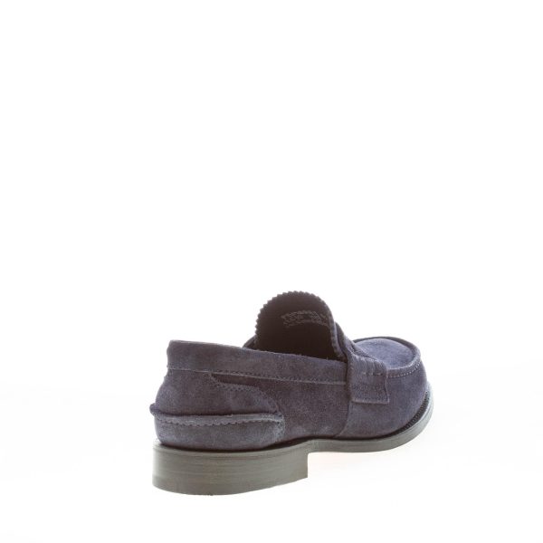 CHURCH'S uomo Pembrey mocassino in camoscio BLU NAVY. Suola cuoio - immagine 3