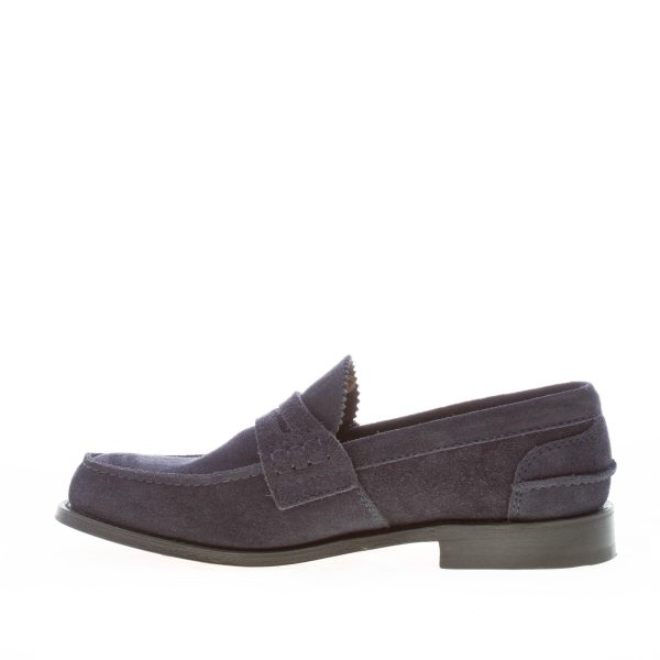 CHURCH'S uomo Pembrey mocassino in camoscio BLU NAVY. Suola cuoio - immagine 5