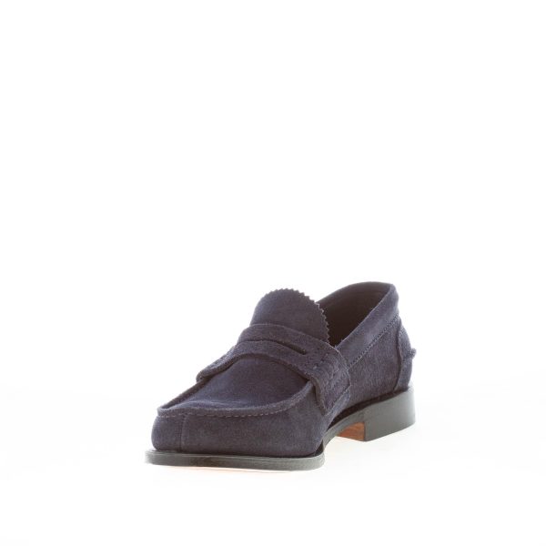 CHURCH'S uomo Pembrey mocassino in camoscio BLU NAVY. Suola cuoio - immagine 6