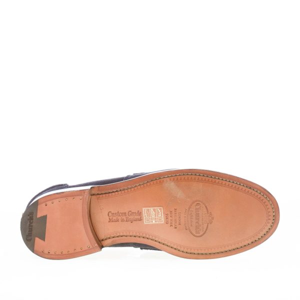 CHURCH'S uomo Pembrey mocassino in camoscio BLU NAVY. Suola cuoio - immagine 8