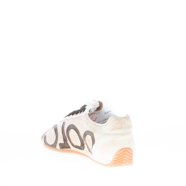 DOLCE & GABBANA uomo sneaker Thailandia in pelle di canguro traforata BIANCO vintage con lettering - immagine 4