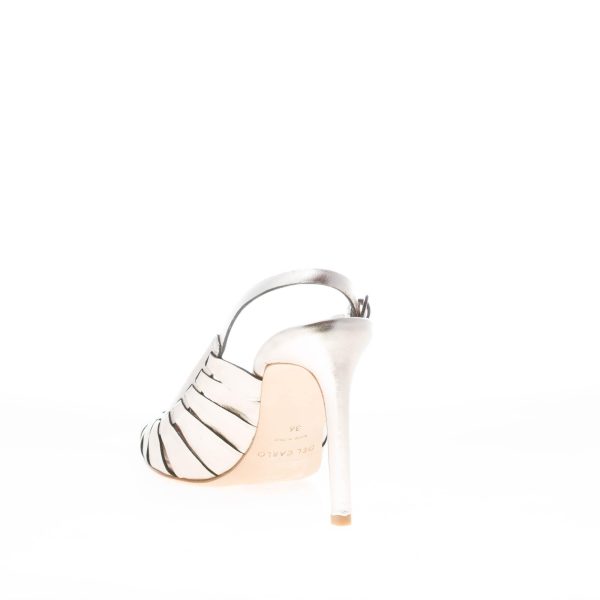 DEL CARLO donna slingback pump Fara con listini in pelle PIRITE. Tacco 10 cm - immagine 4