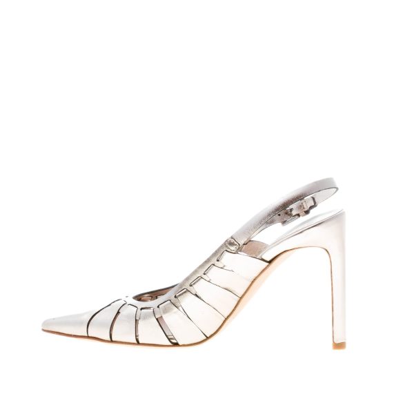 DEL CARLO donna slingback pump Fara con listini in pelle PIRITE. Tacco 10 cm - immagine 5