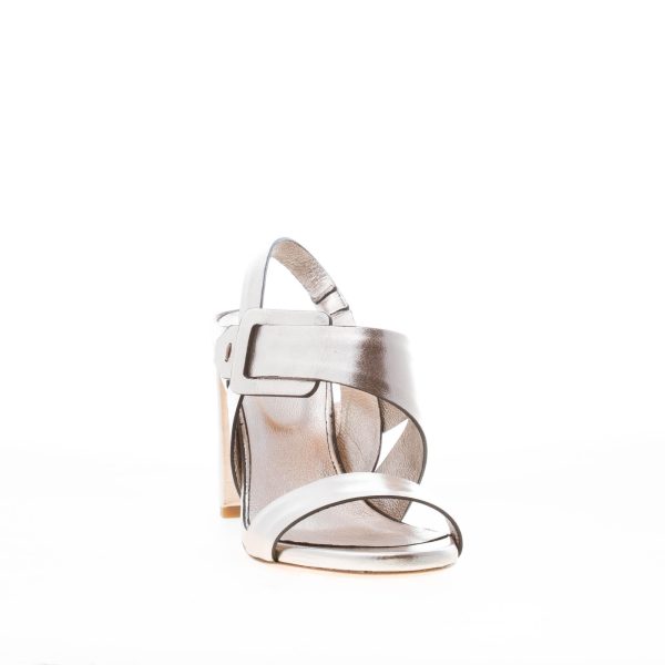 DEL CARLO donna sandalo Atene in pelle PIRITE con fibbia. Tacco 8,5 cm - immagine 2