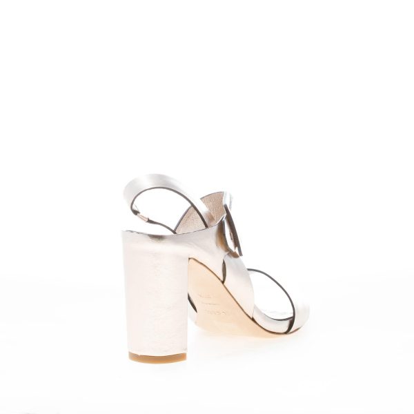 DEL CARLO donna sandalo Atene in pelle PIRITE con fibbia. Tacco 8,5 cm - immagine 3