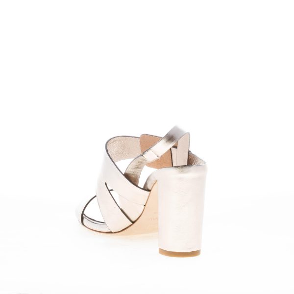 DEL CARLO donna sandalo Atene in pelle PIRITE con fibbia. Tacco 8,5 cm - immagine 4