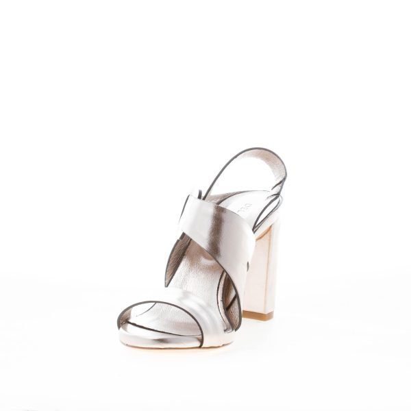 DEL CARLO donna sandalo Atene in pelle PIRITE con fibbia. Tacco 8,5 cm - immagine 6