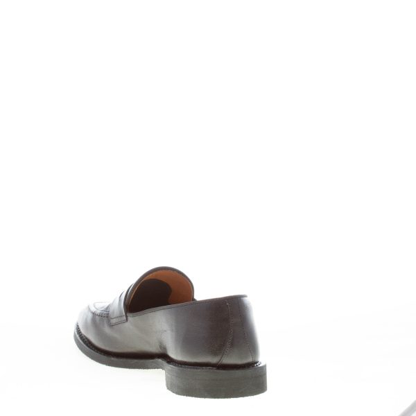 ALBERTO FASCIANI uomo mocassino penny artigianale in pelle NERO. Suola gomma - immagine 4