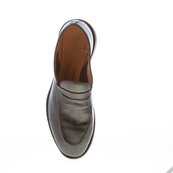 ALBERTO FASCIANI uomo mocassino penny artigianale in pelle NERO. Suola gomma - immagine 6