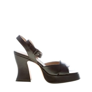 ROBERTO FESTA donna sandalo Livia in nappa NERO con platform. Tacco 9,5 cm